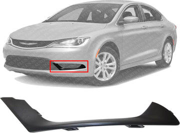 Front Bumper Outer Molding Textured Left Driver Side Direct Replacement Compatible With 2015-2017 Chrysler 200 CH1046110 68214627AA