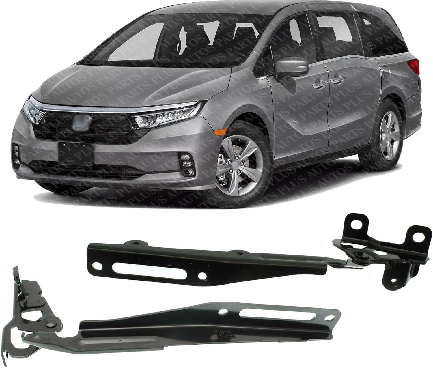 Set Of 2 Front Hood Hinge Steel Right Passenger & Left Driver Side Direct Replacement Compatible With 2018-2023 Honda Odyssey HO1236155 HO1236156 60120THRA00ZZ 60170THRA00ZZ
