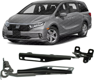 Set Of 2 Front Hood Hinge Steel Right Passenger & Left Driver Side Direct Replacement Compatible With 2018-2023 Honda Odyssey HO1236155 HO1236156 60120THRA00ZZ 60170THRA00ZZ