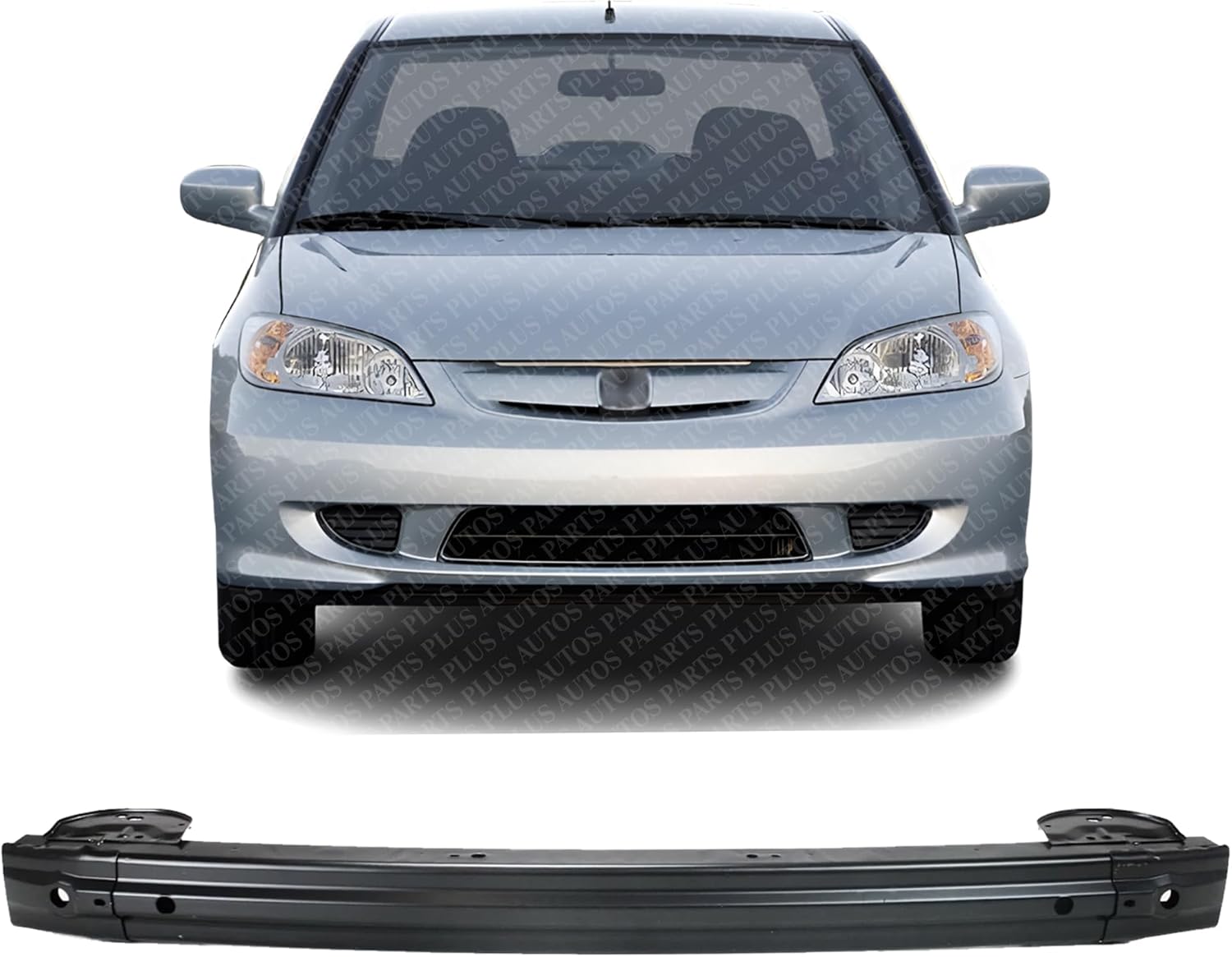 Front Bumper Reinforcement Steel Direct Replacement Compatible With 2001-2005 Honda Civic HO1006156 71130S5DA03ZZ