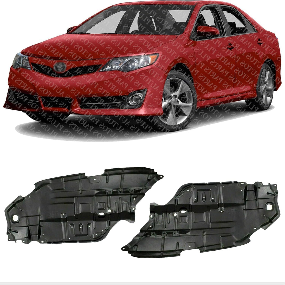 AUTOS PARTS PLUS Set of 2 Front Engine Splash Shield Left Driver & Right Passenger Side Direct Replacement Compatible with 2012-2014 Toyota Camry TO1228177 TO1228178 5144106150 5144206140