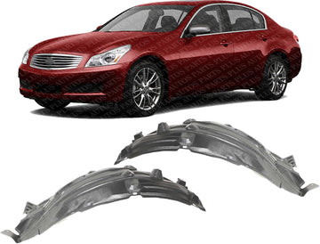 Set Of 2 Front Fender Liner Rear Section Left Driver & Right Passenger Side Direct Replacement Compatible With 2003-2007 Infiniti G35 IN1251105 IN1250105 63842AM800 63843AM800