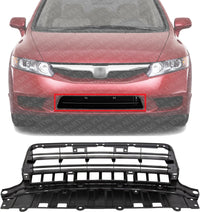 Front Bumper Grille Spoiler Assembly Textured Direct Replacement Compatible With 2009-2011 Honda Civic HO1036127 71107SNEA50