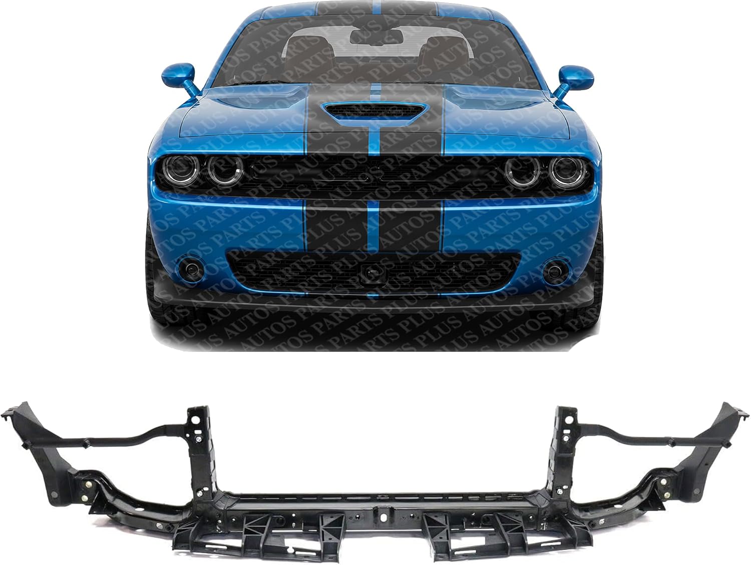 Front Upper Radiator Support Crossmember Tie Bar Plastic With Steel Direct Replacement Compatible With 2015-2022 Dodge Challenger CH1225284 68174972AF