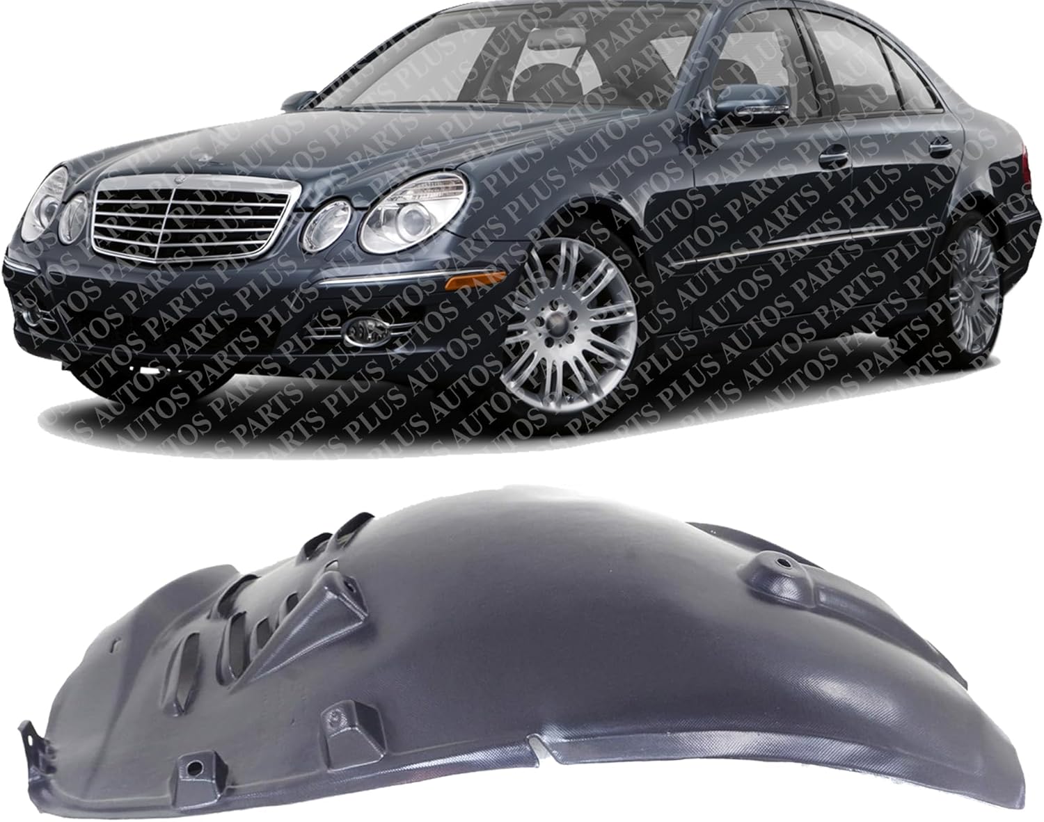 Front Section Fender Liner Left Driver Side Direct Replacement Compatible With 2003-2009 Mercedes Benz E-Class MB1250100 2116980130