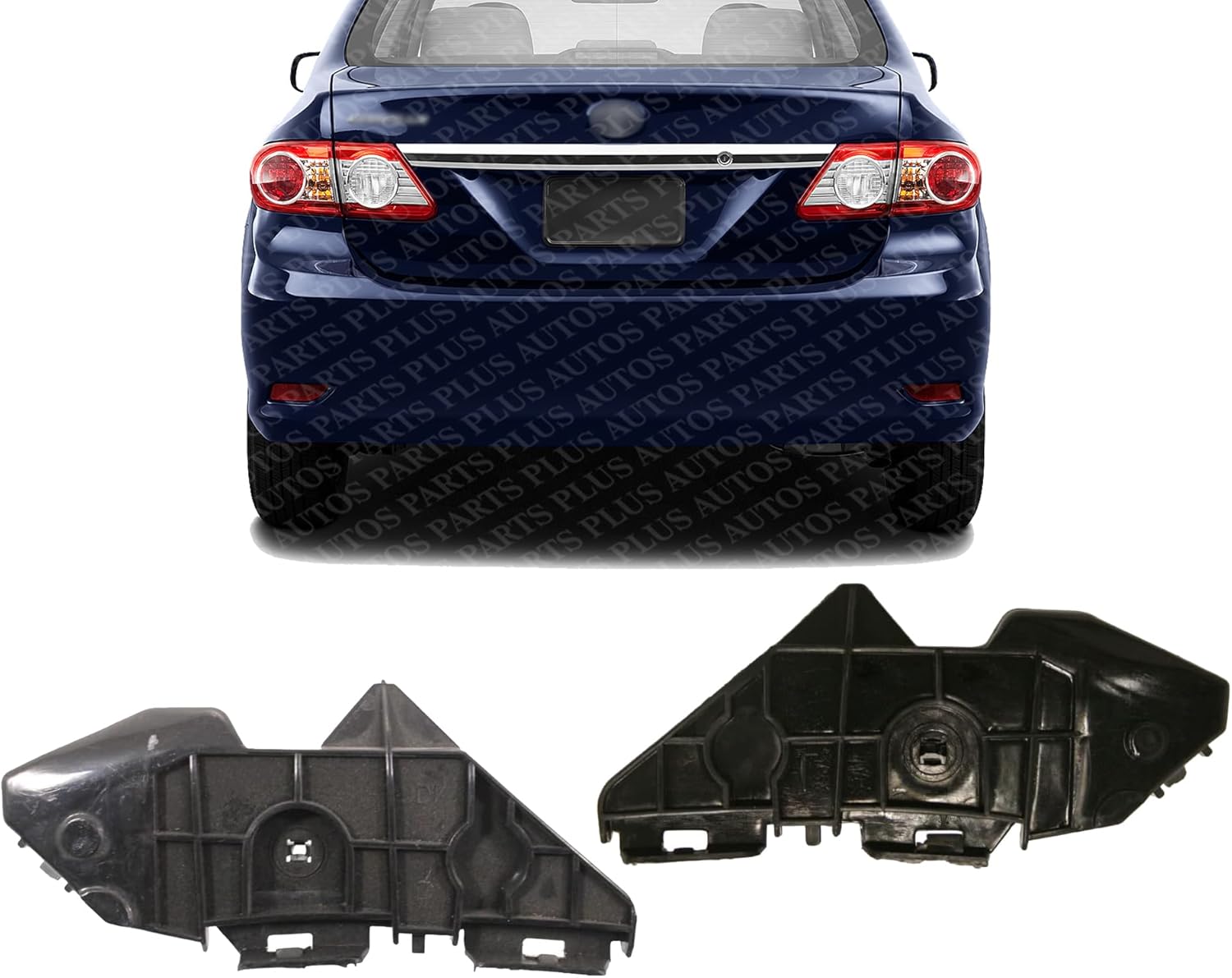 Set Of 2 Rear Bumper Inner Bracket Plastic Left Driver & Right Passenger Side Direct Replacement Compatible With 2009-2013 Toyota Corolla TO1167117 TO1166117 5215702020 5215802010