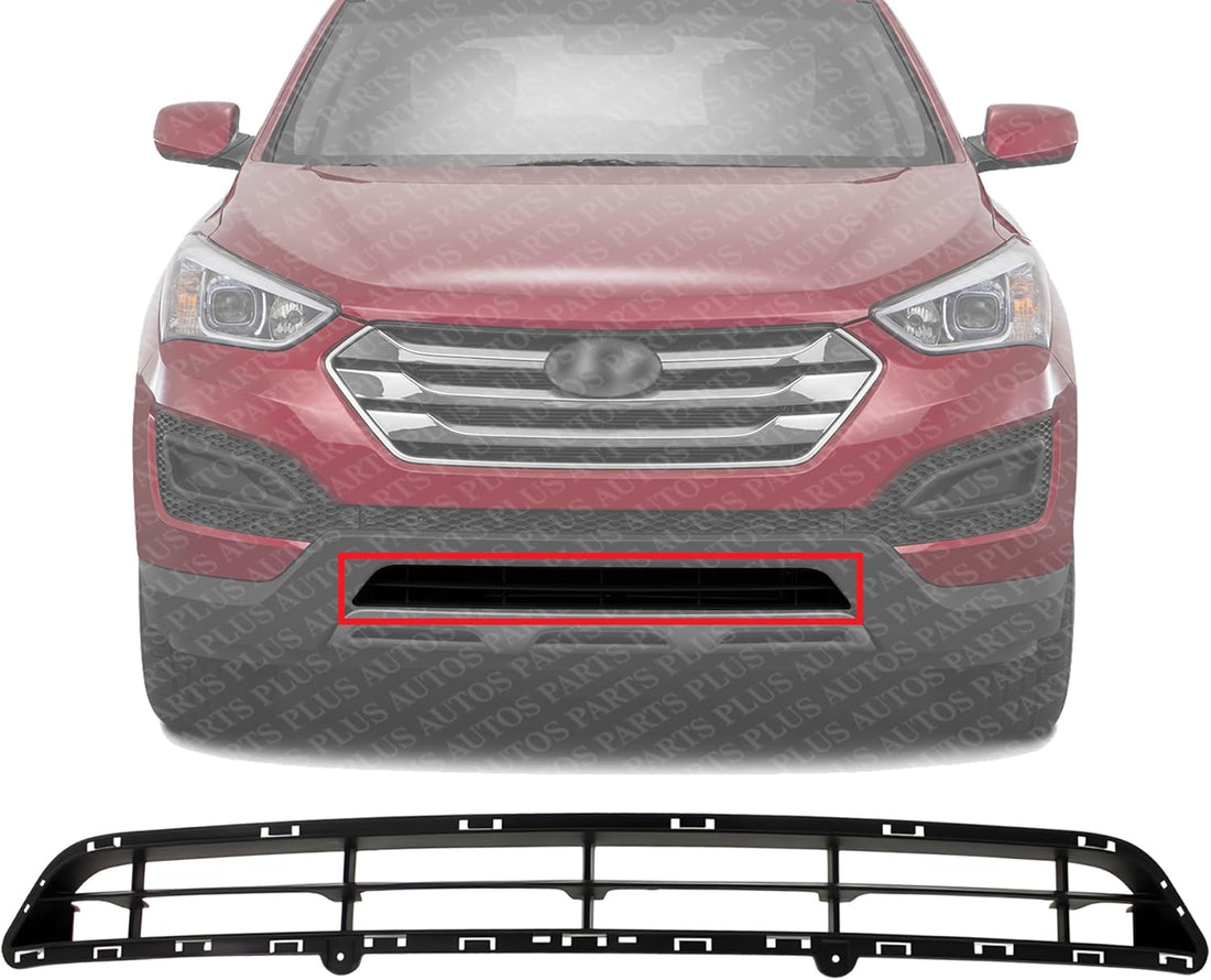 Front Bumper Lower Grille Textured Plastic Direct Replacement Compatible With 2013-2016 Hyundai Santa Fe HY1036118 865614Z000