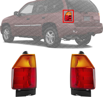 Set Of 2 Tail Light Assembly Left Driver & Right Passenger Side Direct Replacement Compatible With 2002-2005 GMC Jimmy GM2800157 GM2801157 15131577 15131576
