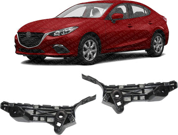 Set Of 2 Front Bumper Retainer Bracket Plastic Left Driver & Right Passenger Side Direct Replacement Compatible With 2014-2018 Mazda 3 MA1033110 MA1032110 BHN1500T1F BJS7500T1C