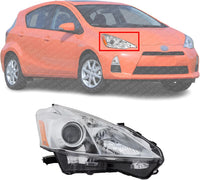 Front Head Light Assembly Right Passenger Side Direct Replacement Compatible With 2012-2014 Toyota Prius TO2519137 8113047300