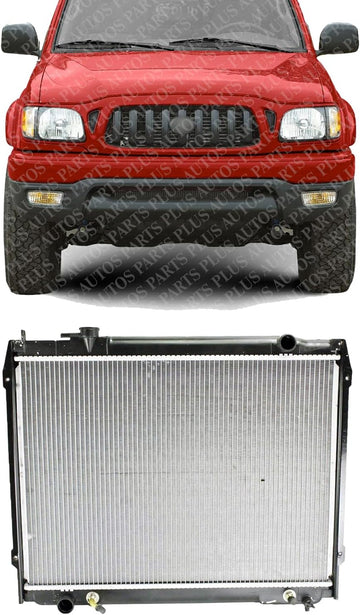 Front Radiator Aluminum Core Direct Replacement Compatible With 1995-2004 Toyota Tacoma TO3010177 164100C024
