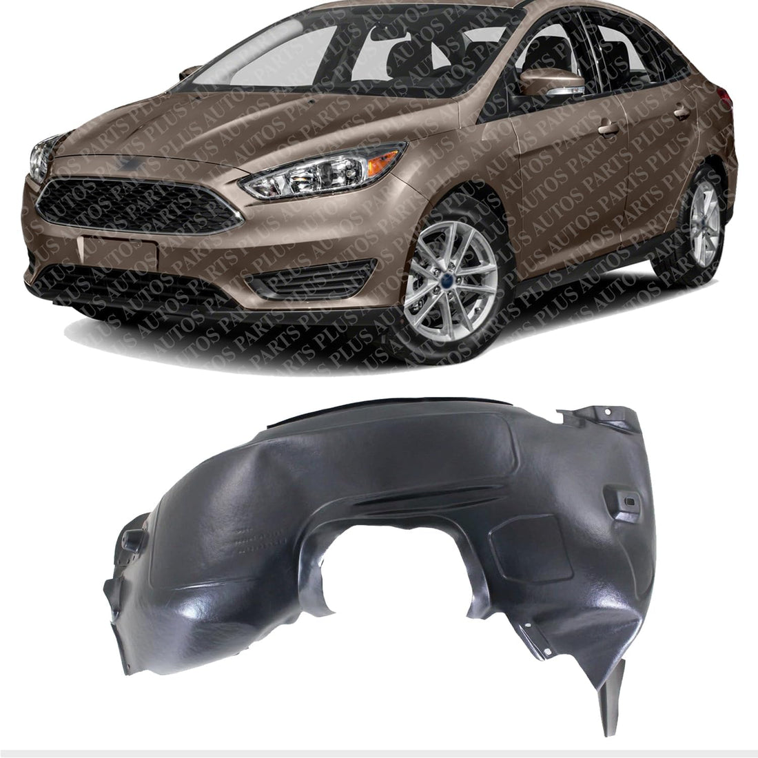 Front Fender Liner Left Driver Side Direct Replacement Compatible With 2012-2018 Ford Focus FO1248160 71593T2AA01