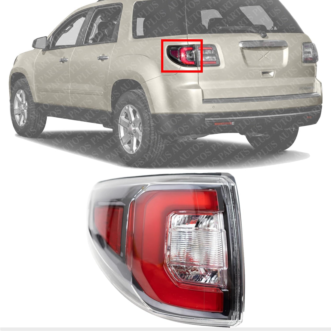 AUTOS PARTS PLUS Tail Light Left Driver Side Direct Replacement Compatible With 2013-2016 GMC Acadia / 2017 Limited 84051375-PFM