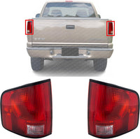 Set of 2 Tail Light Lens And Housing Right Passenger & Left Driver Side Direct Replacement Compatible With 1994-2004 Chevrolet S10 / GMC Sonoma GM2801124 GM2801168 GM2800124