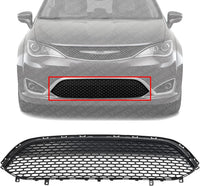 AUTOS PARTS PLUS Front Bumper Grille Textured With Fog Light Holes Direct Replacement Compatible With 2017-2020 Chrysler Pacifica CH1036158 68243498AA