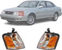 Set Of 2 Front Corner Light Assembly Plastic Left Driver & Right Passenger Side Direct Replacement Compatible With 1998-1999 Toyota Avalon TO2521153 TO2520153 81510AC030 81520AC030