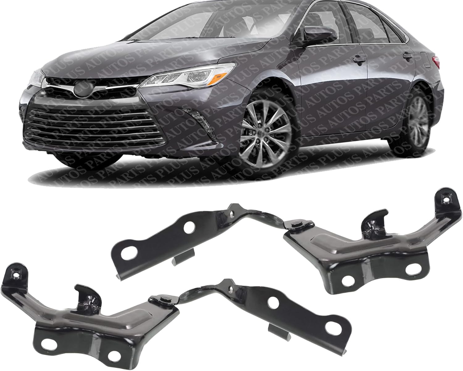 Set of 2 Front Hood Hinge Steel Right Passenger & Left Driver Side Direct Replacement Compatible with 2015-2017 Toyota Camry TO1236191 TO1236192 5341006320 5342006320
