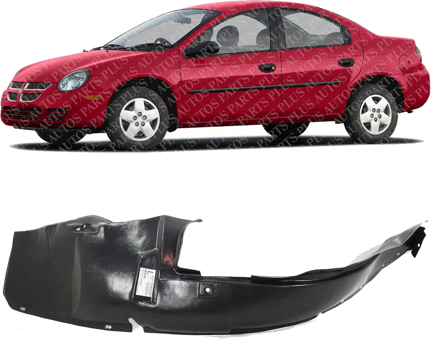 Front Fender Liner Left Driver Side Direct Replacement Compatible With 2002-2004 Dodge Neon CH1248126 5008675AA