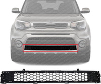 Front Bumper Lower Grille Textured Dark Gray Plastic Direct Replacement Compatible With 2017-2019 Kia Soul KI1036137 86562B2500