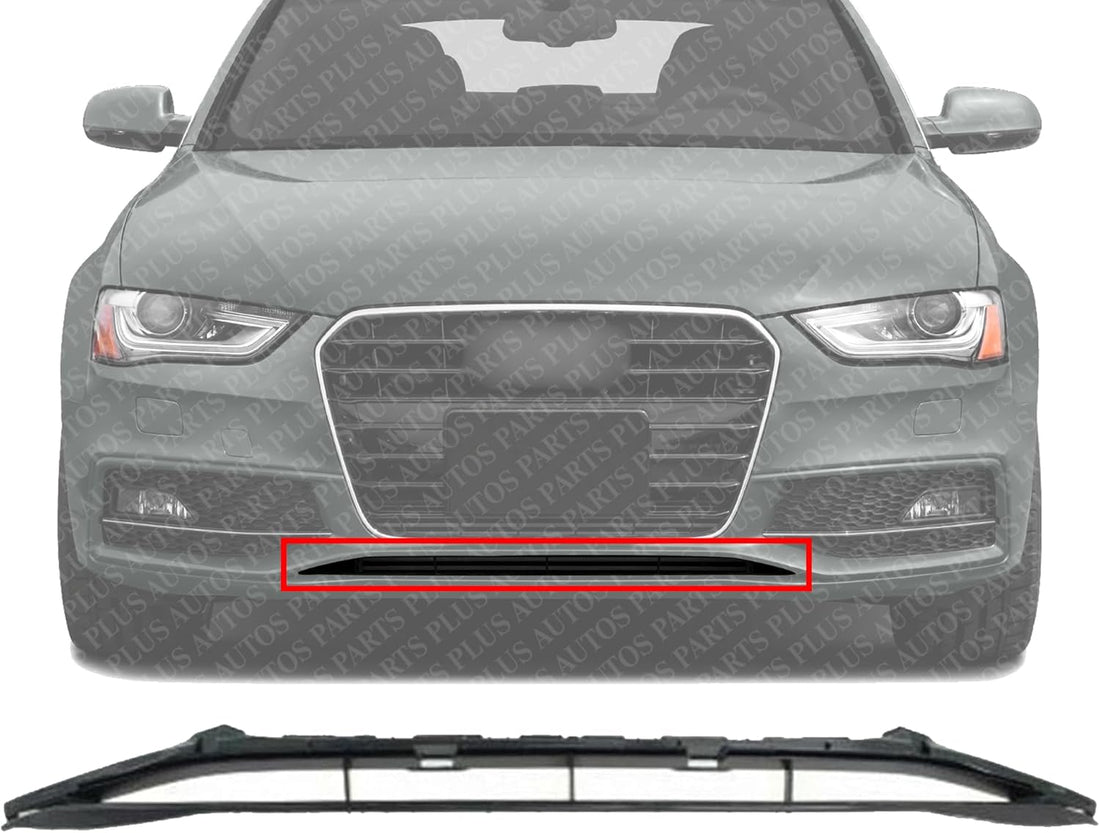 Front Bumper Center Grille Primed Plastic Direct Replacement Compatible With Audi A4 / S4 2013-2014 AU1036108 8K0807647A