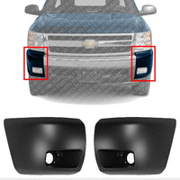 Front Bumper End Caps Left Driver & Right Passenger Side Direct Replacement Compatible With 2007-2013 Chevrolet Silverado 1500 GM1004147 GM1005147 15891681 15891682