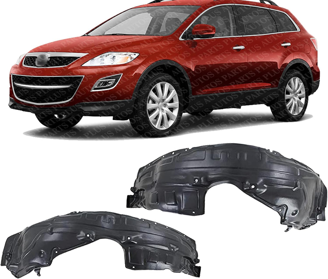 Set Of 2 Front Fender Liner Right Passenger & Left Driver Side Direct Replacement Compatible With 2010-2015 Mazda CX-9 MA1249144 MA1248144 TE7356140A-PFM TE7356130A-PFM