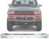 Front Bumper Face Bar Chrome Steel Direct Replacement Compatible With 1989-1991 Toyota Pickup TO1002109 5210189114