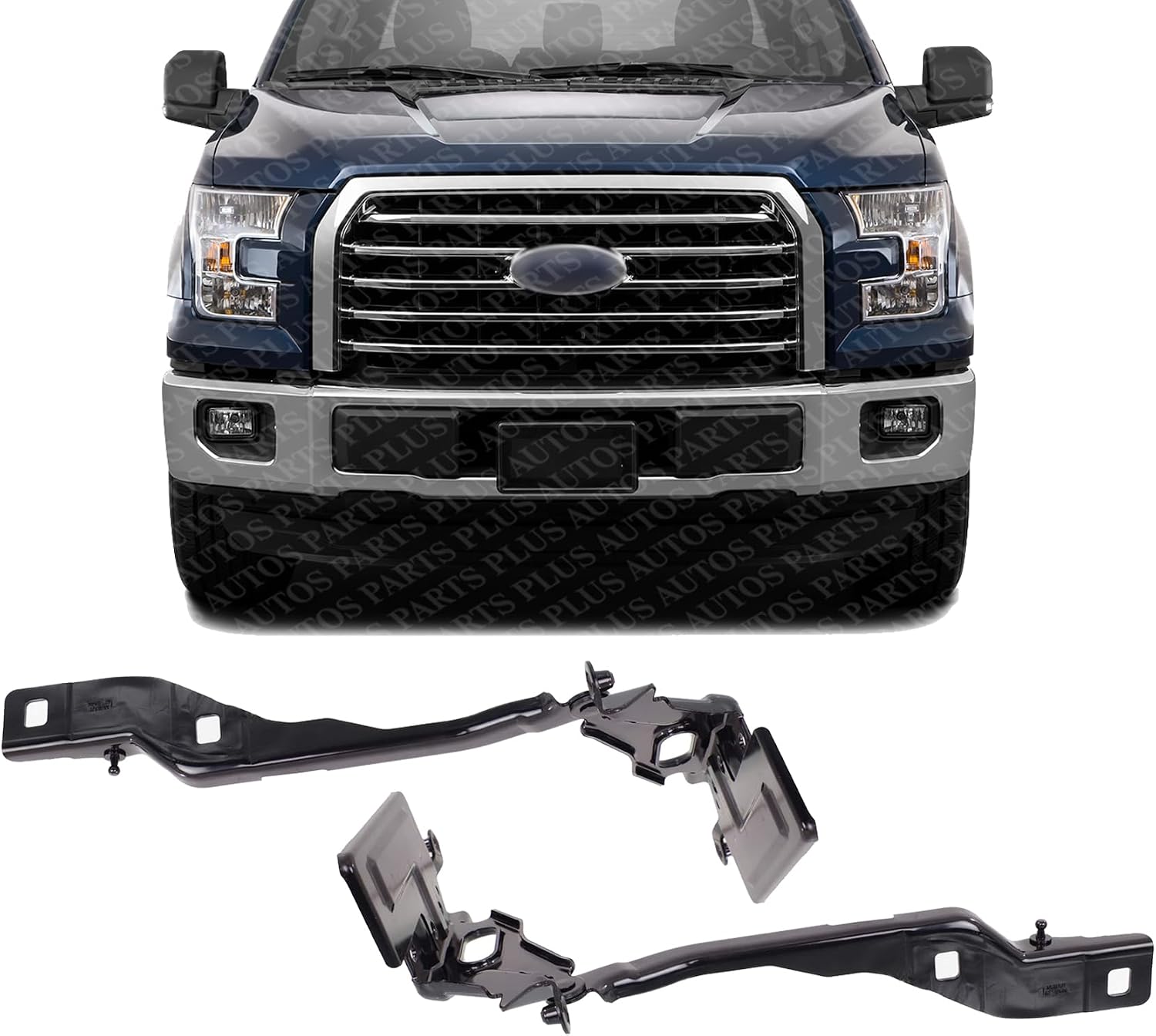 Set of 2 Front Hood Hinge Steel Right Passenger & Left Driver Side Direct Replacement Compatible with 2015-2020 Ford F-150 FO1236165 FO1236177 FO1236164 FL3Z16796B FL3Z16797B