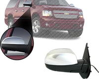 Front Power Mirror Manual Folding Heated Chrome Right Passenger Side Direct Replacement Compatible With 2007-2013 Chevrolet Silverado / 2007-2014 Suburban Avalanche Sierra 1500 GM1321340