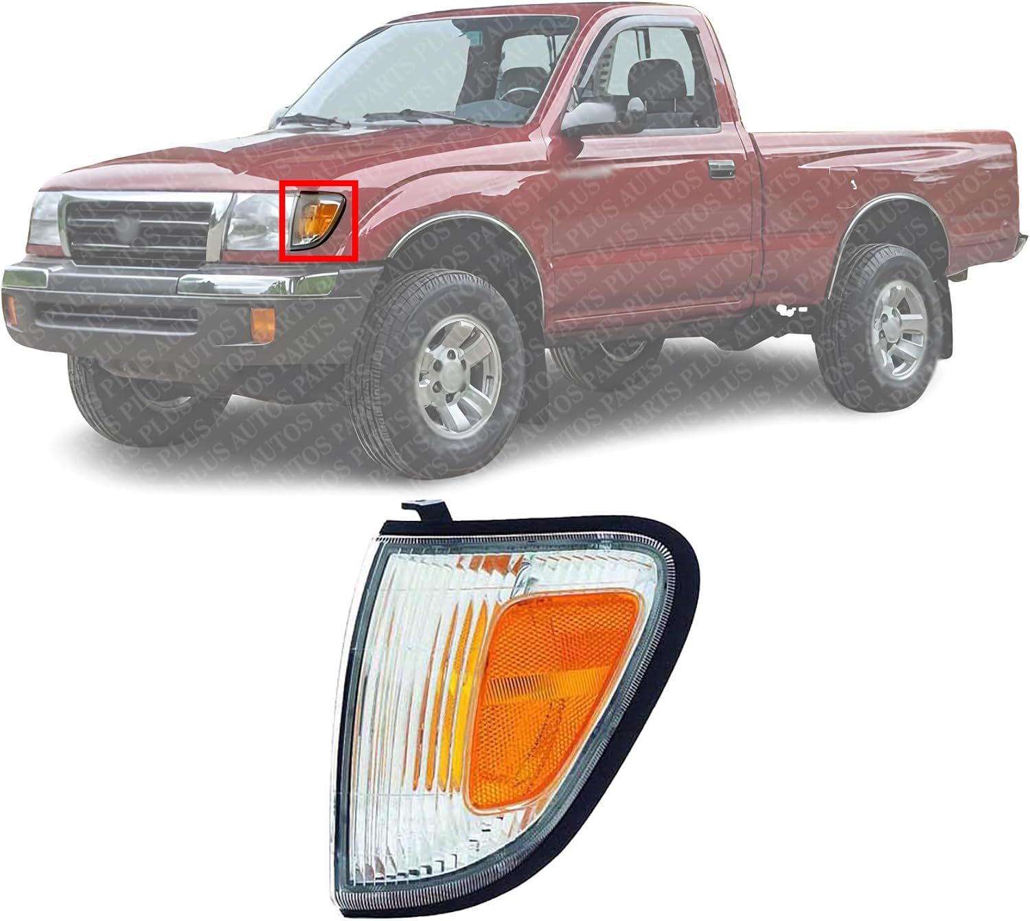 Front Corner Light Assembly Left Driver Side Direct Replacement Compatible With 1998-2000 Toyota Tacoma TO2520154 8162004060
