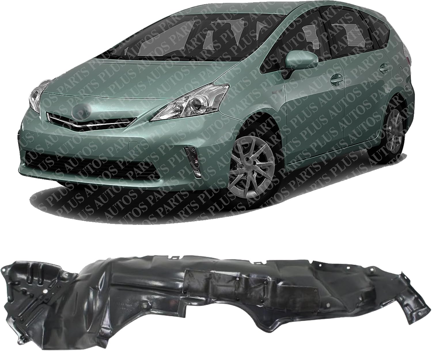 Front Fender Liner Right Passenger Side Direct Replacement Compatible With 2012-2014 Toyota Prius V TO1249179 5387547041