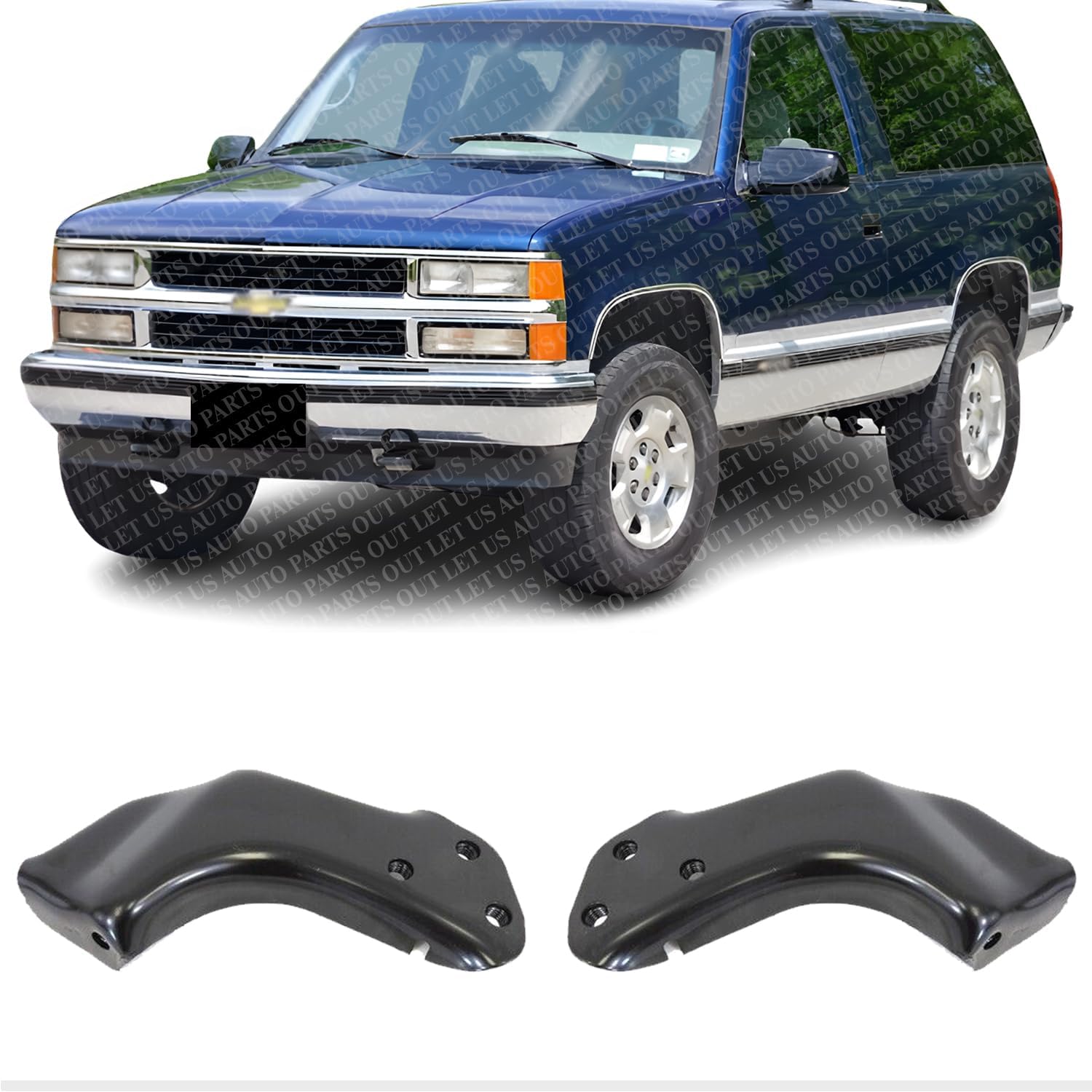 Set Of 2 Front Bumper Bracket Left Driver & Right Passenger Side Direct Replacement Compatible With 1994-2000 Chevrolet/GMC C/K Series GM1067127 GM1066127 15686152 15686151