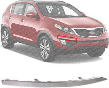 Front Bumper Trim Molding Chrome Right Passenger Side Direct Replacement Compatible With 2011-2016 Kia Sportage KI1047103 865823W000