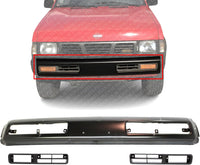AUTOS PARTS PLUS Front Bumper Steel + Fog Light Molding Primed Left Driver & Right Passenger Side Direct Replacement Compatible With 1993-1995 Nissan Pickup NI1002102 NI1039101 NI1038101 6225655G00