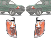 Set Of 2 Front Corner Light Lens and Housing Left Driver & Right Passenger Side Direct Replacement Compatible With 1998-2000 Nissan Frontier / 2000-2001 Xterra NI2521124 NI2520124