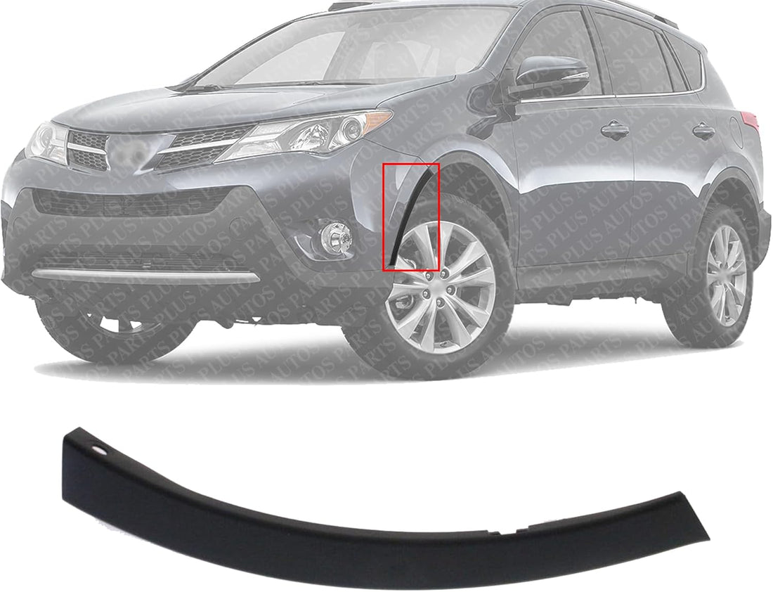 Front Bumper End Extension Textured Left Driver Side Direct Replacement Compatible With 2013-2015 Toyota RAV4 TO1004179 521130R030