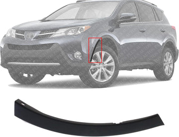 Front Bumper End Extension Textured Left Driver Side Direct Replacement Compatible With 2013-2015 Toyota RAV4 TO1004179 521130R030