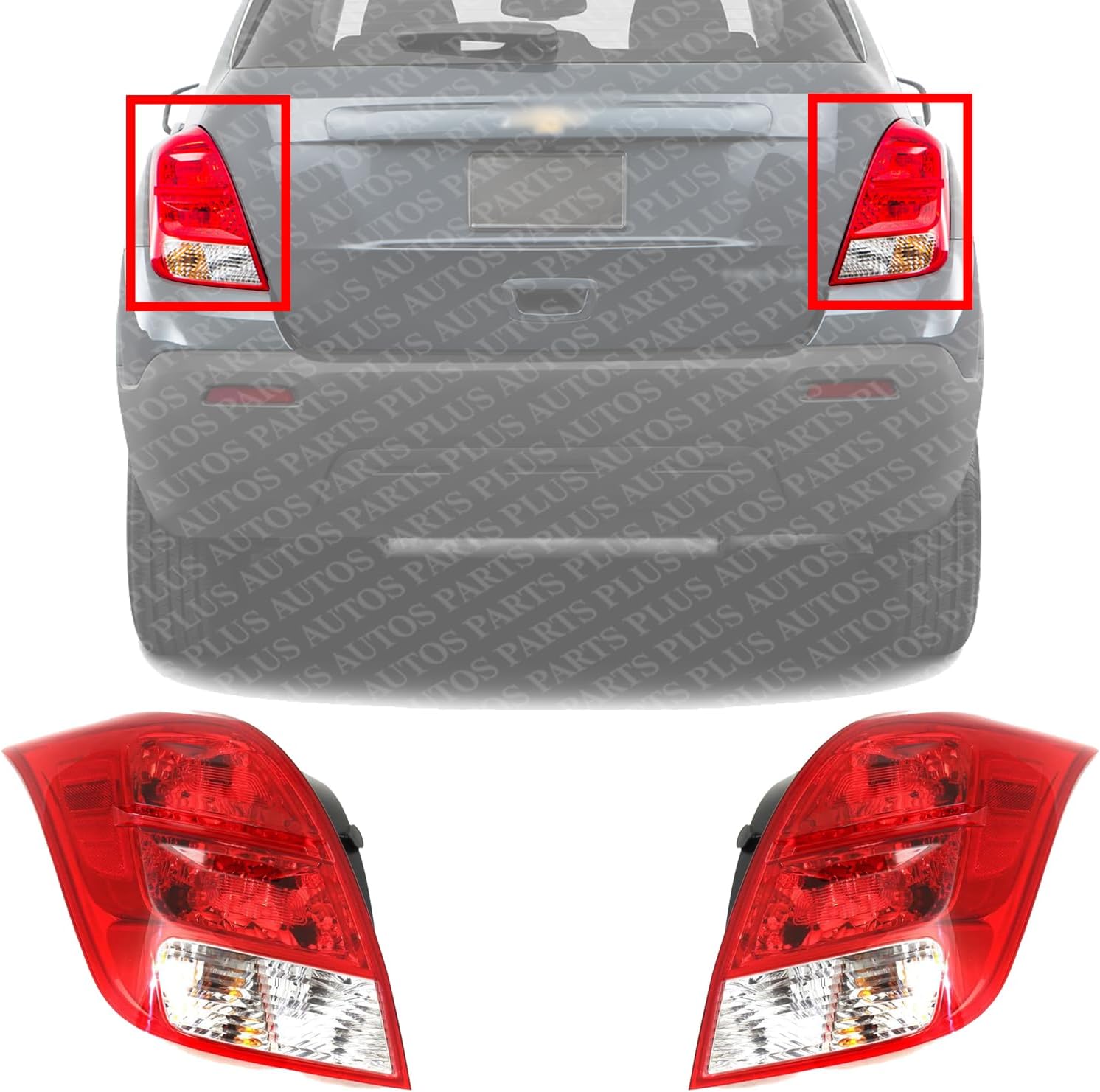 Set Of 2 Tail Light Assembly Halogen Left Driver & Right Passenger Side Direct Replacement Compatible With 2013-2022 Chevrolet Trax GM2801272 GM2800272 42599455 42599449