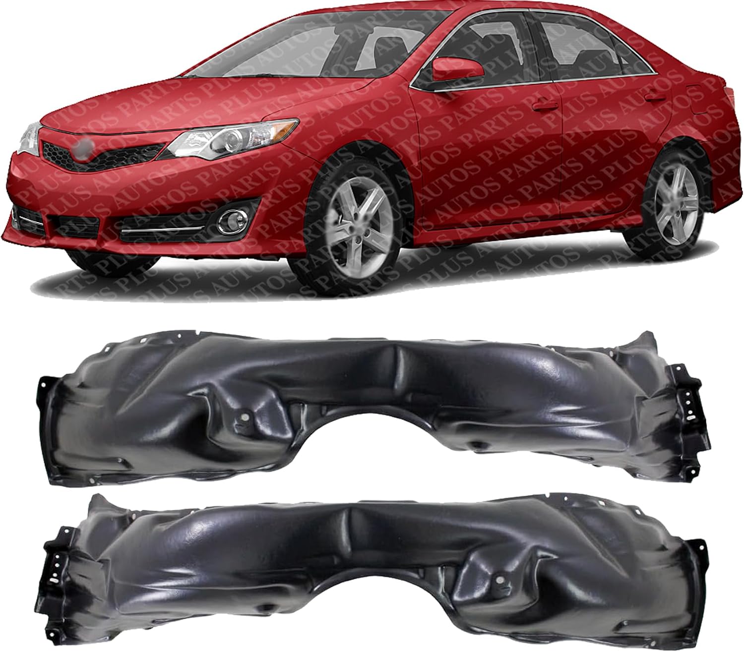 Set of 2 Front Fender Liner Plastic Left Driver & Right Passenger Side Direct Replacement Compatible with 2012-2014 Toyota Camry TO1249166 TO1248166 5387506170 5387606170