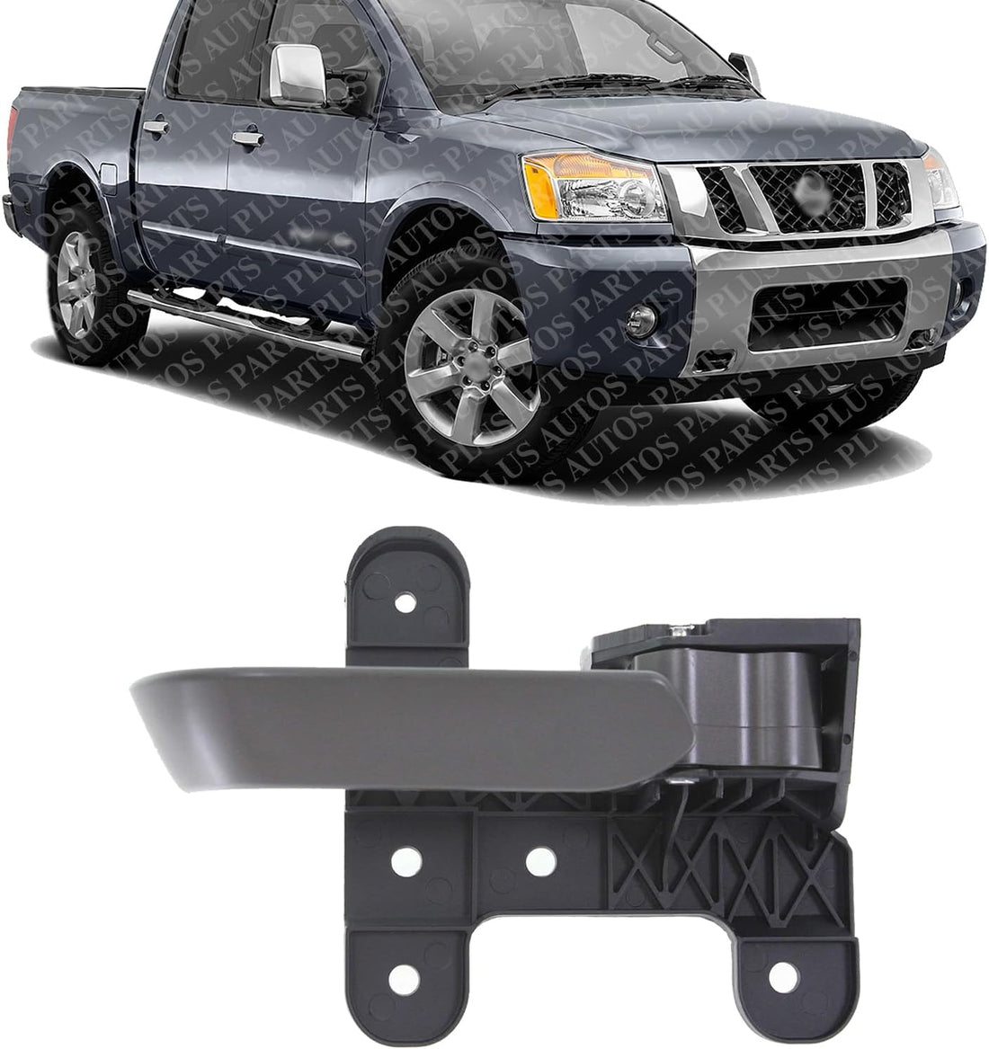 Front or Rear Interior Door Handle Painted Dark Gray Right Passenger Side Direct Replacement Compatible with 2004-2014 Nissan Pathfinder Armada/Titan 80670ZC30A 80670ZW00A
