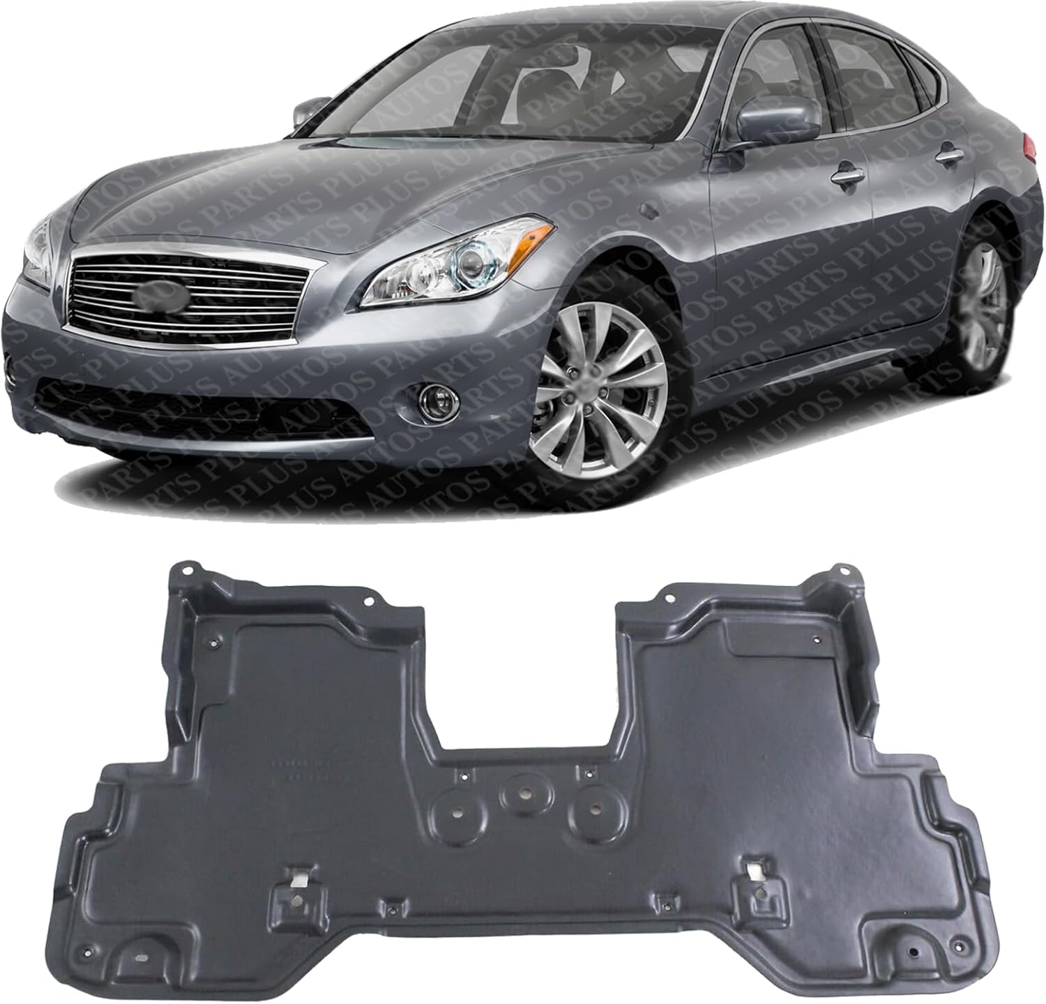 Front Engine Splash Shield Under Cover Direct Replacement Compatible with 2011-2013 Infiniti M56 / 2014-2023 Q50 IN1228130 758811MA0A 758811MA0C
