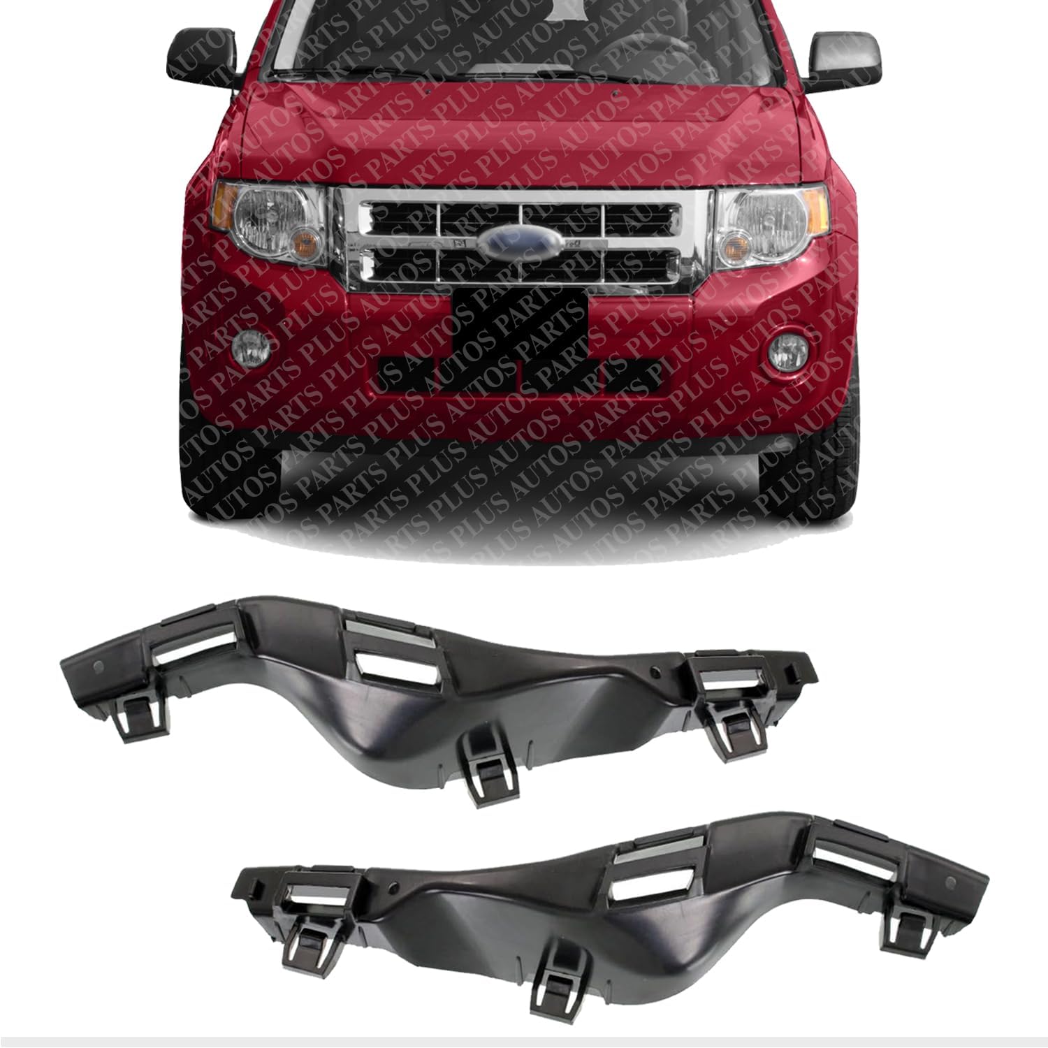 AUTOS PARTS PLUS Set Of 2 Front Bumper Reinforcement Bracket Left Driver & Right Passenger Side Direct Replacement Compatible With 2008-2012 Ford Escape / 2008-2011 Mercury Mariner FO1043127 FO1042127