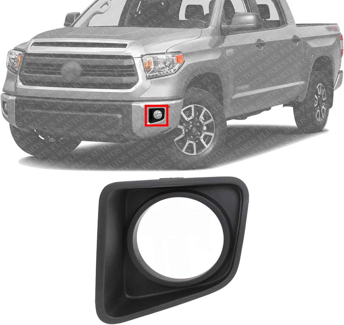 Front Fog Light Molding Textured Plastic Left Driver Side Direct Replacement Compatible With 2014-2021 Toyota Tundra TO1038175 521280C070