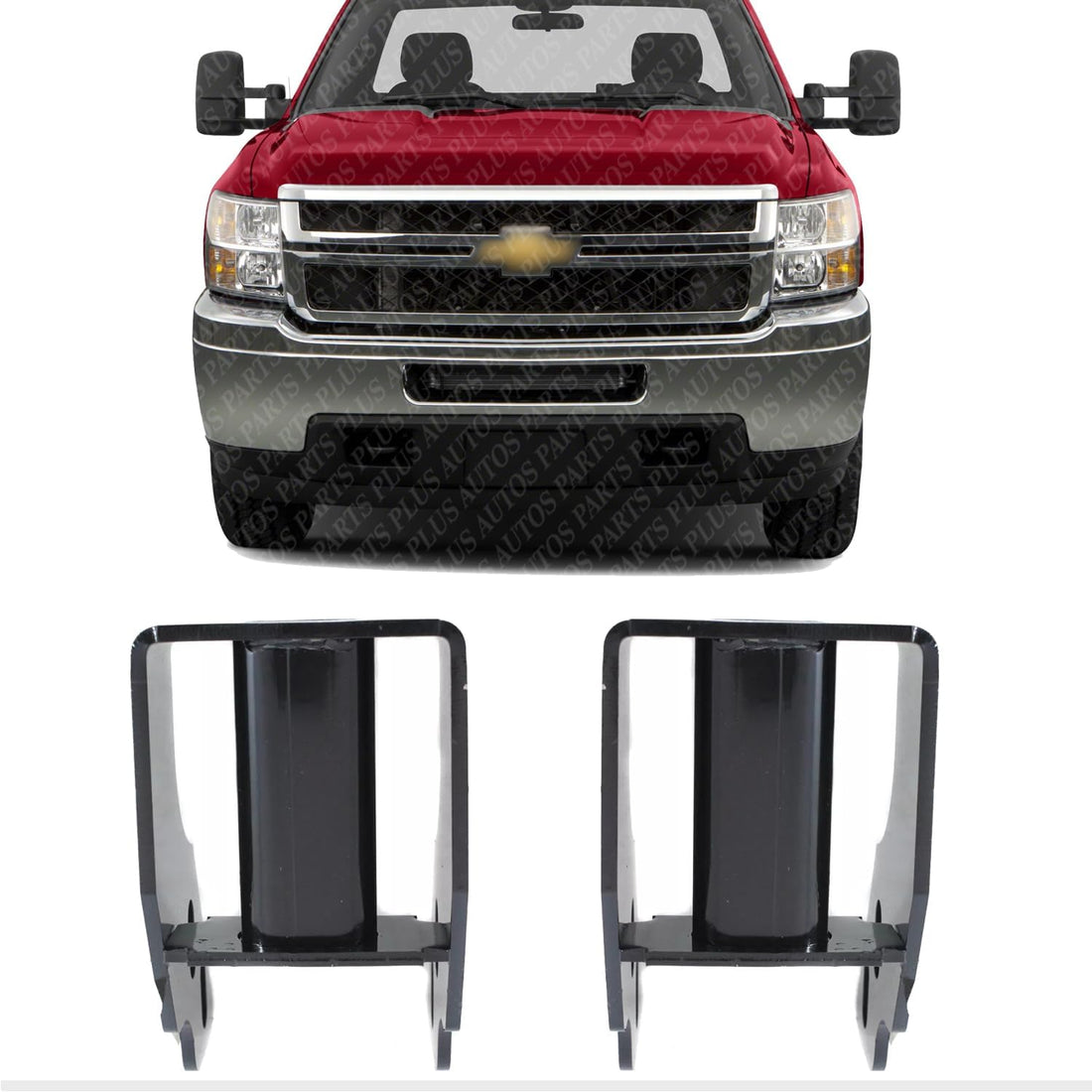 Front Bumper Bracket Left Driver & Right Passenger Side Direct Replacement Compatible With 2011-2014 Chevrolet Silverado/GMC Sierra 2500HD 3500HD GM1066195 20966182