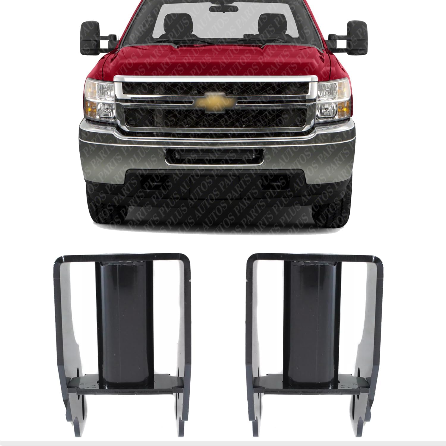 Front Bumper Bracket Left Driver & Right Passenger Side Direct Replacement Compatible With 2011-2014 Chevrolet Silverado/GMC Sierra 2500HD 3500HD GM1066195 20966182