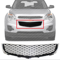 Front Bumper Grille Chrome Shell With Painted Black Insert Direct Replacement Compatible With 2010-2015 Chevrolet Equinox GM1200621 25798747