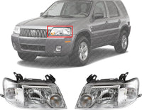 Set Of 2 Front Headlight Assembly Right Passenger & Left Driver Side Direct Replacement Compatible With 2005-2007 Mercury Mariner FO2502223 FO2503223 5E6Z13008BA 5E6Z13008AA