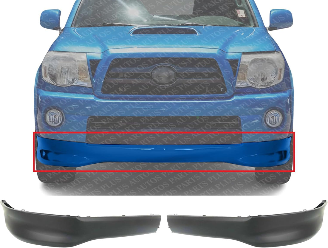 Set Of 2 Front Lower Valance Spoiler Primed Plastic Left Driver & Right Passenger Side Direct Replacement Compatible With 2005-2011 Toyota Tacoma TO1093127 TO1093128