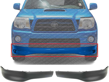 Set Of 2 Front Lower Valance Spoiler Primed Plastic Left Driver & Right Passenger Side Direct Replacement Compatible With 2005-2011 Toyota Tacoma TO1093127 TO1093128