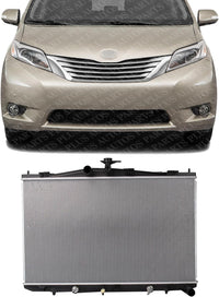 Front Radiator Aluminum Core Direct Replacement Compatible With 2017-2020 Toyota Sienna TO3010360 160410P280